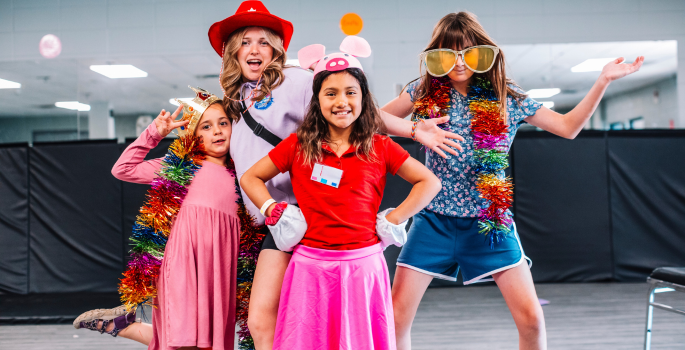 girls playing dress up