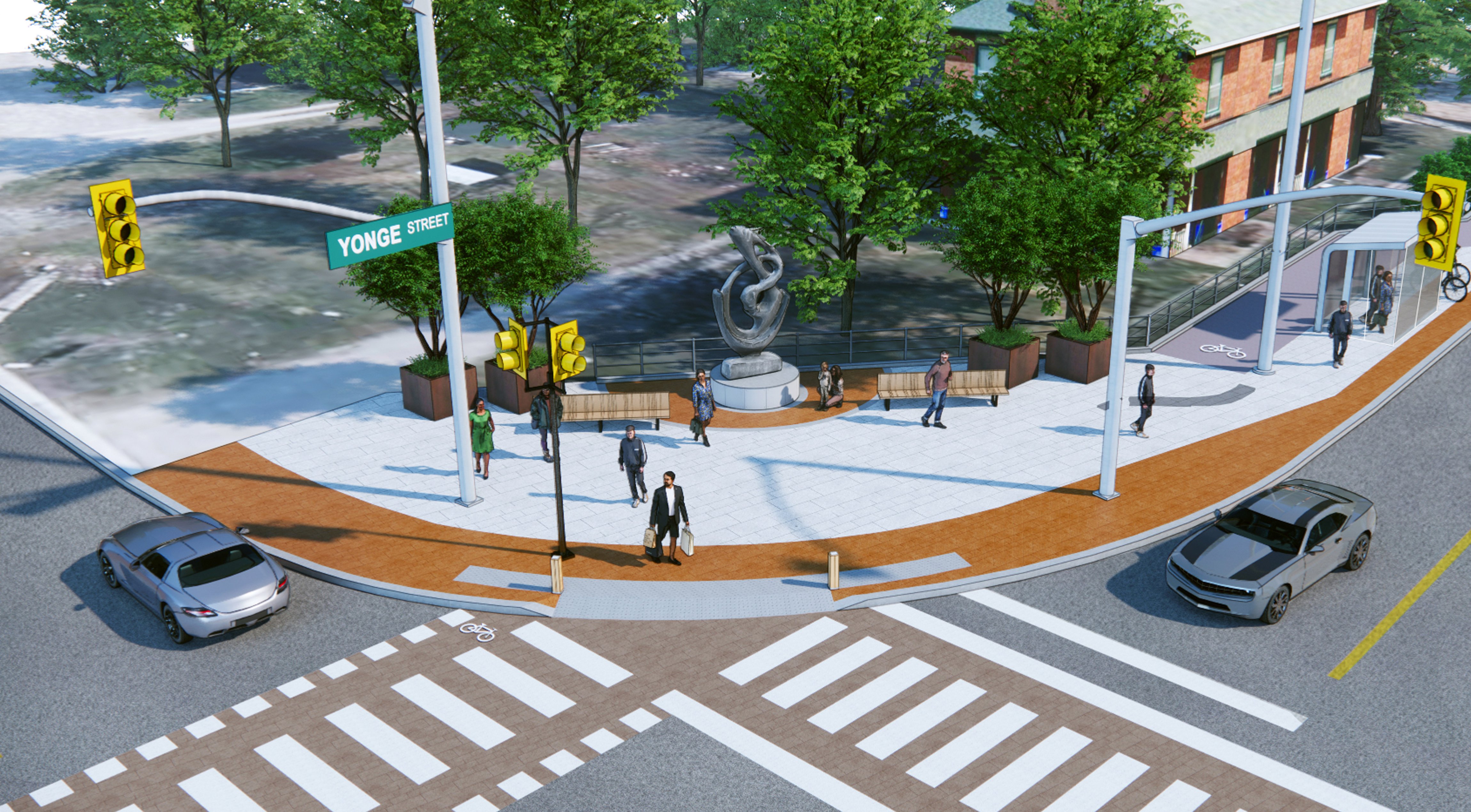 Rendering of what Yonge Street in Holland Landing will look like after construction